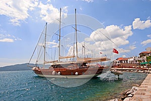 Gullet in the bay in Marmaris