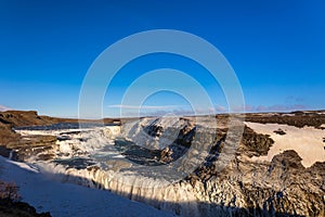 Gullfoss in a cold march day in iceland