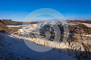 Gullfoss in a cold march day in iceland