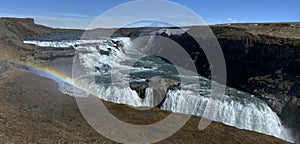This is Gullfoss in english The Golden Waterfall.