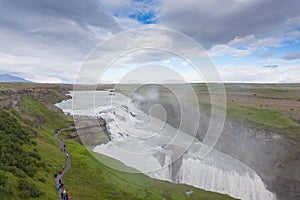 Gullfoss falls in summer season view, Iceland