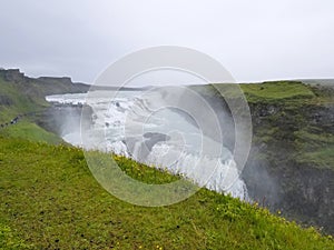 Gullfoss, the famous icelandic waterfall, part of the Golden Cir