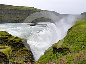 Gullfoss, the famous icelandic waterfall, part of the Golden Cir