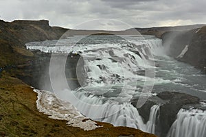 Gullfoss, a 32 metres waterfall in Iceland photo