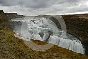 Gullfoss, a 32 metres waterfall in Iceland photo