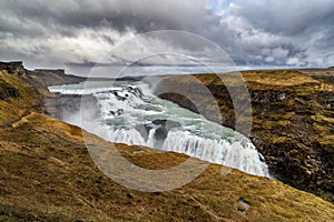 Gullfoss Waterfall on the Golden Circle in Iceland