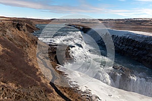 Gullfoss waterfall in southwest Iceland.