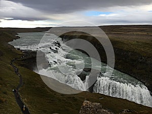 Gullfoss waterfalls on the golden circle in Iceland