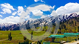 Gulmarg, a hill station, a popular skiing destination and a notified area committee in the Baramulla district of the Ind photo