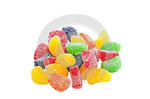 Gum Drops Scattered On White