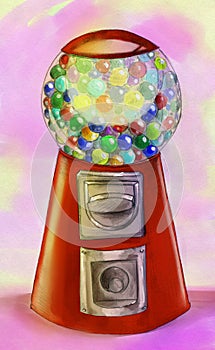 Gumball selling machine