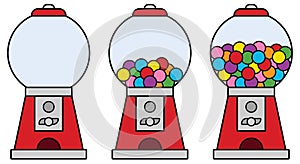 Gumball Vending Machine Clipart Set - Color