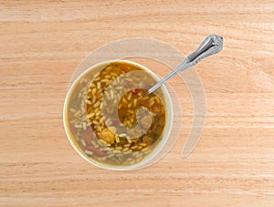 Gumbo with sausage and chicken meat in a bowl