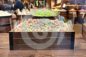 Gummi candy on a shop window