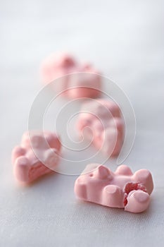 Gummy bear accident concept, macro - shallow dept of field
