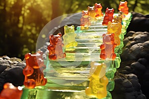 Gummy Bear Bridge beautiful candyland sweets fairytale background