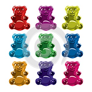 Gummy bear candies. vector