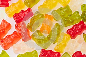 gummy bears on white