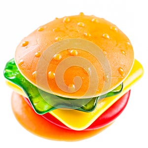 Gummy burger isolated