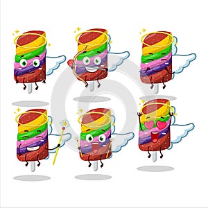 Gummy candy rainbow cartoon designs as a cute angel character