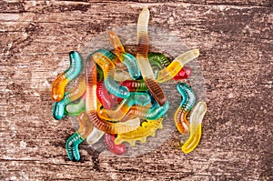 Gummy jelly candy worms