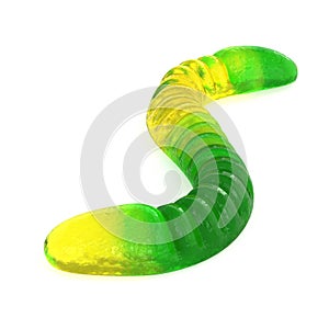 gummy worms isolated on white