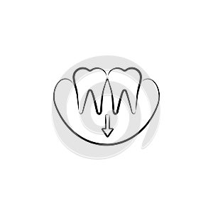 gums, dentist icon. Element of dantist for mobile concept and web apps illustration. Hand drawn icon for website design and