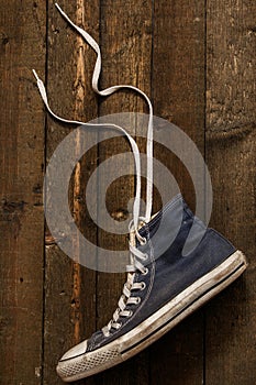 Gumshoe on wooden background