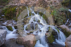 Gumushane Tomara Waterfall. Flowing, cascade.