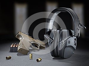Gun and ammo with hearing protection