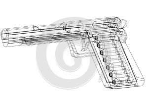Gun Architect blueprint - isolated