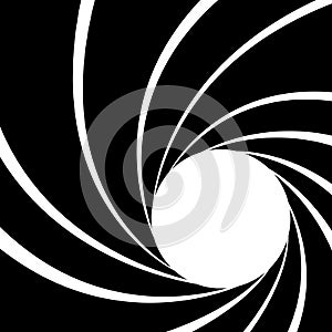 Gun barrel effect a classic theme black and white photo
