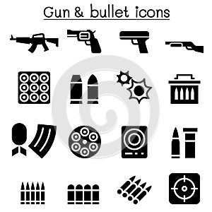 Gun & Bullet icon set