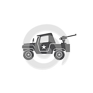 Gun car illustration, war machine.