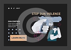 Gun control dark or night mode set. Second amendment ban. Weapon