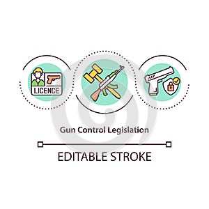 Gun control legislation concept icon