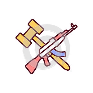 Gun control RGB color icons