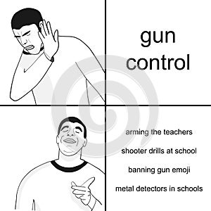 Gun control and school shootings meme