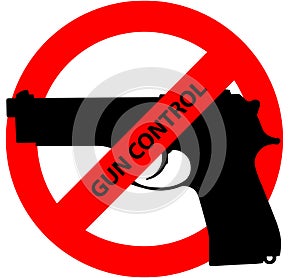 Gun control warning sign