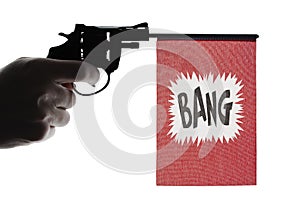 Gun crime concept of hand pistol