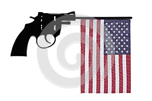 Gun crime concept of hand pistol