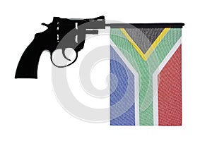 Gun crime concept of hand pistol