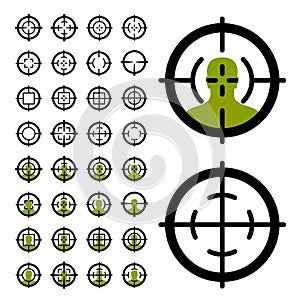 Gun crosshair sight symbols