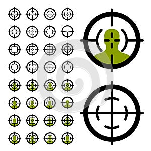 Gun crosshair sight symbols photo