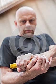 Gun Disarm. Self defense techniques against a gun point.