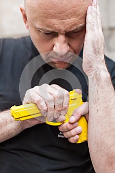 Gun Disarm. Self defense techniques against a gun point.