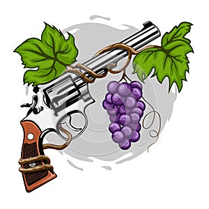 Gun and Grape vector template