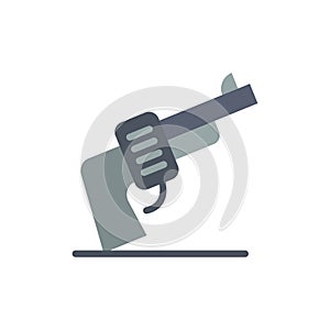 Gun, Hand, Weapon, American  Flat Color Icon. Vector icon banner Template