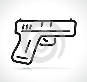 Gun or handgun line icon