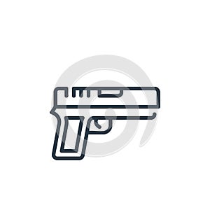 gun icon vector from law and justice concept. Thin line illustration of gun editable stroke. gun linear sign for use on web and